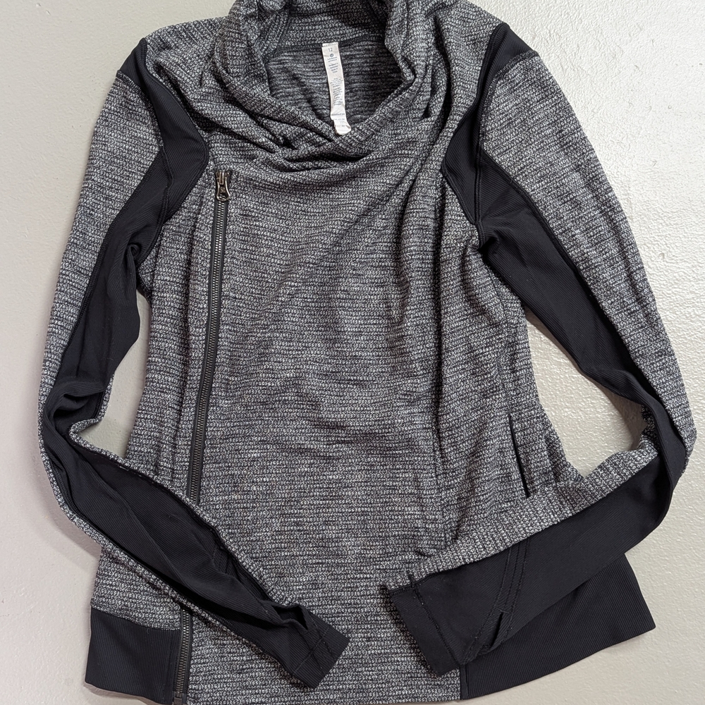 Lululemon Athletica Double Zip yoga Jacket Charcoal & b